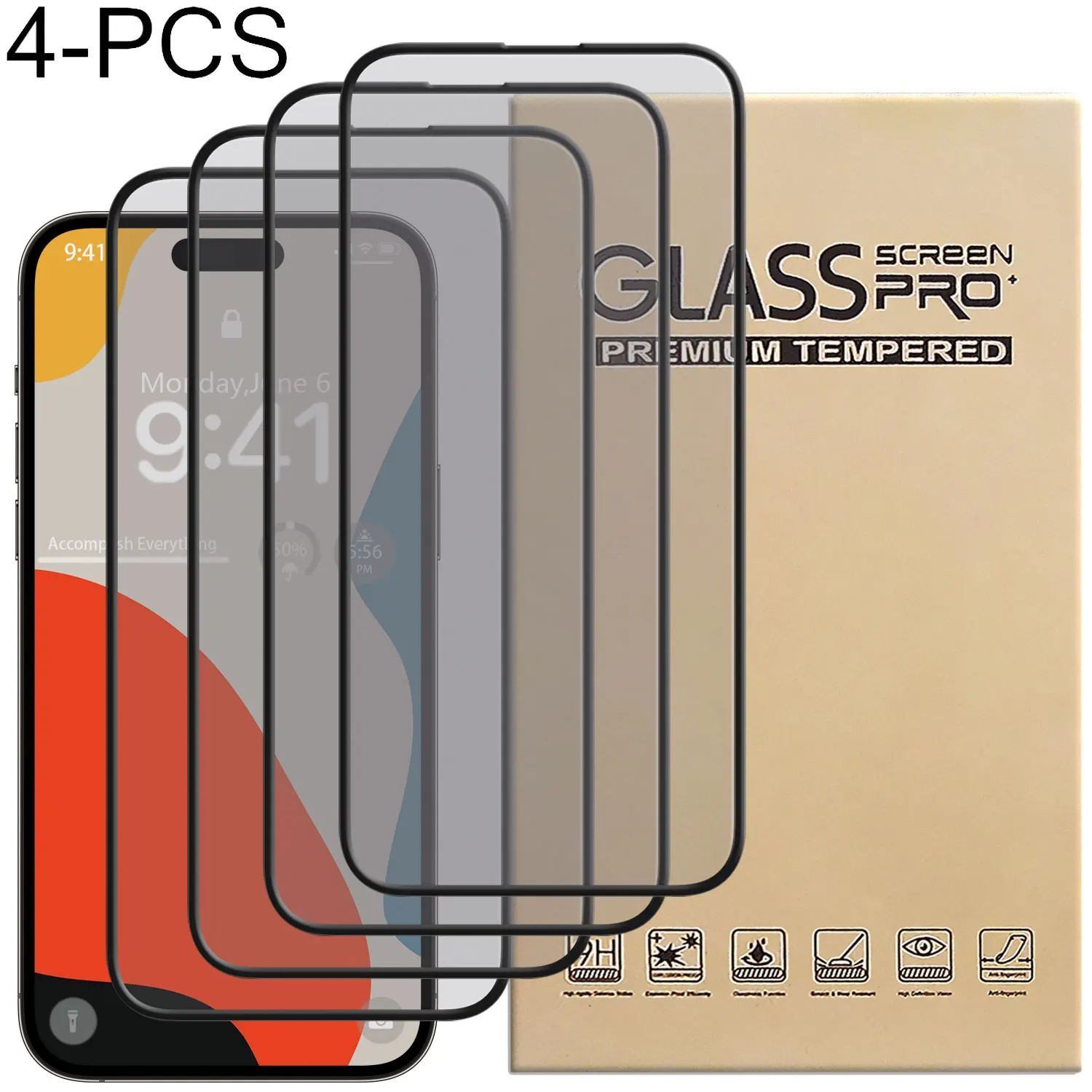4Packs Clear Glossy Transparent Tempered Glass Film Case Friendly Screen Protector For iPhone 16/16 Pro/16 Pro Max/16 Plus/16e
4Packs Clear Glossy Transparent Tempered Glass Film Case Friendly Screen Protector For iPhone 16/16 Pro/16 Pro Max/16 Plus/16e