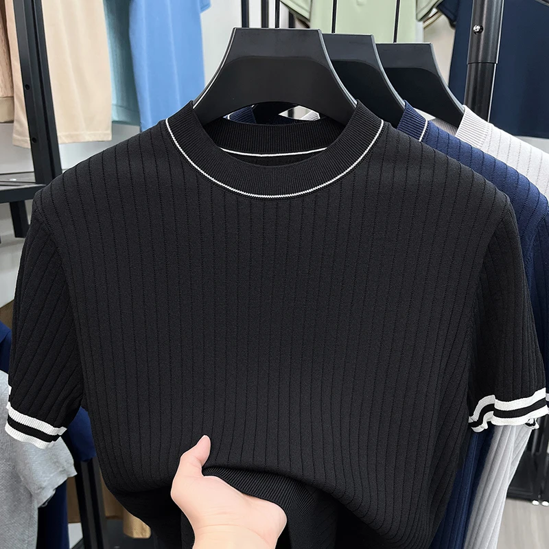 Spring Interior Round Neck Short Sleeved Sweater Men's Fashion Brand Thin Knit Sweater 2026 Spring Autumn New Men's Base Shirt
Spring Interior Round Neck Short Sleeved Sweater Men's Fashion Brand Thin Knit Sweater 2026 Spring Autumn New Men's Base Shirt