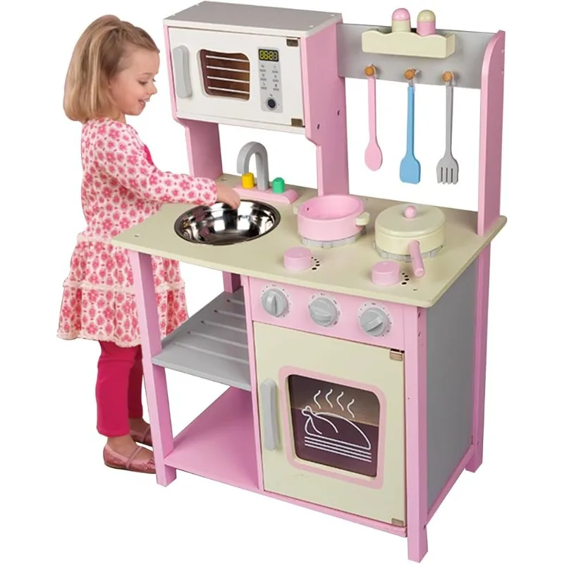 Wooden Play Kitchen for Kids Pretend Kitchen Set with Sink Stove Oven Microwave Utensils Montessori Role-Play Gift for Toddlers
Wooden Play Kitchen for Kids Pretend Kitchen Set with Sink Stove Oven Microwave Utensils Montessori Role-Play Gift for Toddlers