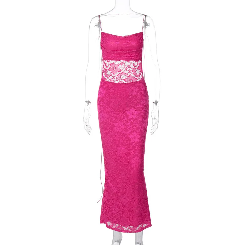 Women Summer See Through Lace Hollow Out Sexy Maxi Dress Spaghetti Strap Sleeveless Bodycon Dress Street Party Vestidos
Women Summer See Through Lace Hollow Out Sexy Maxi Dress Spaghetti Strap Sleeveless Bodycon Dress Street Party Vestidos