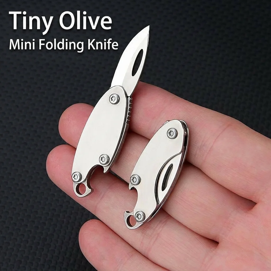 Mini Stainless Steel Folding Knife, Portable Tiny Olive Keychain Pocket Knife With Bottle Opener For Express Opening Edc
Mini Stainless Steel Folding Knife, Portable Tiny Olive Keychain Pocket Knife With Bottle Opener For Express Opening Edc