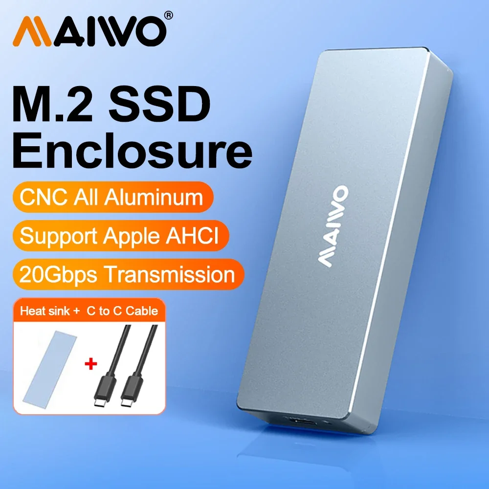 MAIWO 20Gbps USB C 3.2 M.2 AHCI SSD Enclosure Suit M.2 NVMe SSD 12+16 PIN for Apple MacBook 2013 to 2017 Portable Storage Case
MAIWO 20Gbps USB C 3.2 M.2 AHCI SSD Enclosure Suit M.2 NVMe SSD 12+16 PIN for Apple MacBook 2013 to 2017 Portable Storage Case