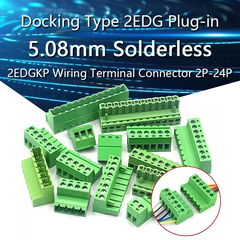 1Sets Solderless Docking Type 2EDG 5.08mm Plug-in 2EDGRK Plug-in Green 2EDGKP Wiring Terminal Connector 2P 3P 4P 5P 6P 7P 8P-24P
1Sets Solderless Docking Type 2EDG 5.08mm Plug-in 2EDGRK Plug-in Green 2EDGKP Wiring Terminal Connector 2P 3P 4P 5P 6P 7P 8P-24P