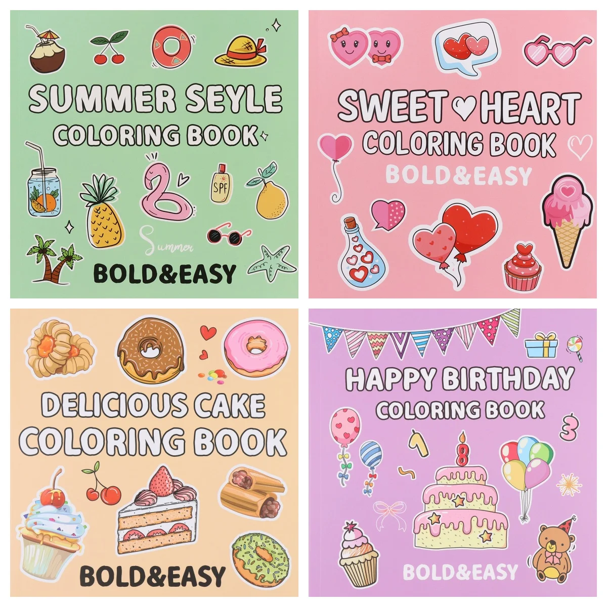 4 healing coloring books, simple and vivid pattern design, coloring books for adults to relax alone, Mother's Day gifts
4 healing coloring books, simple and vivid pattern design, coloring books for adults to relax alone, Mother's Day gifts