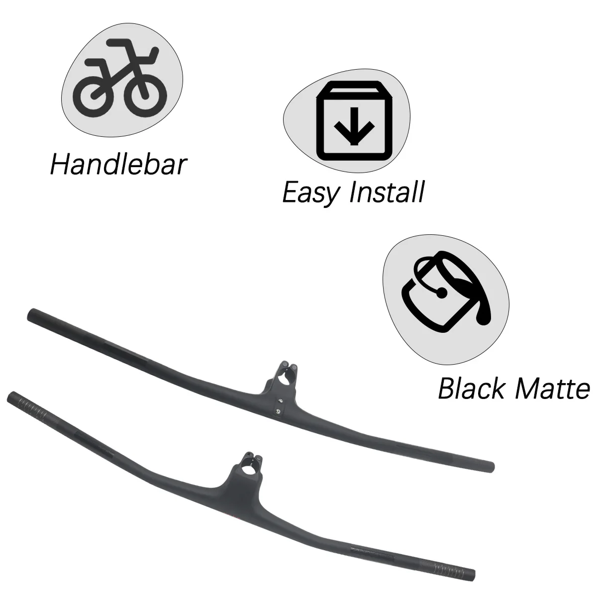 Black Matte Carbon Fiber MTB Handlebar -20 Deg Stem Angle, Clean No-Logo Finish for XC Integrated Handlebar with Spacers
Black Matte Carbon Fiber MTB Handlebar -20 Deg Stem Angle, Clean No-Logo Finish for XC Integrated Handlebar with Spacers