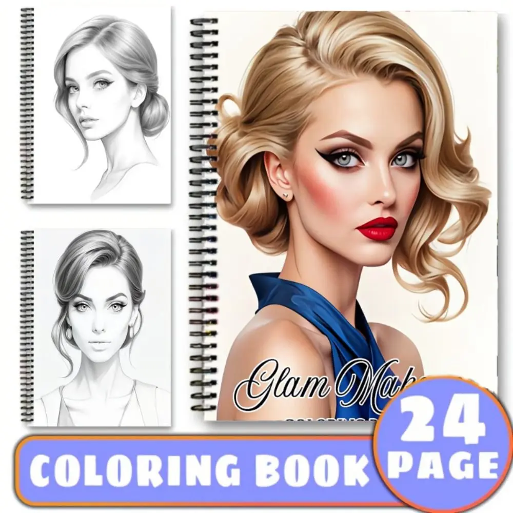 Glamorous Makeup Coloring Book Spiral Coil DIY Painting Artistic Coloring Book Hand Drawn Reduce Pressure Drawing Painting Book
Glamorous Makeup Coloring Book Spiral Coil DIY Painting Artistic Coloring Book Hand Drawn Reduce Pressure Drawing Painting Book