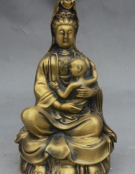 China Buddhism Bronze Copper Kwan-yin Guanyin Buddha Goddess Kid Child Statue
China Buddhism Bronze Copper Kwan-yin Guanyin Buddha Goddess Kid Child Statue