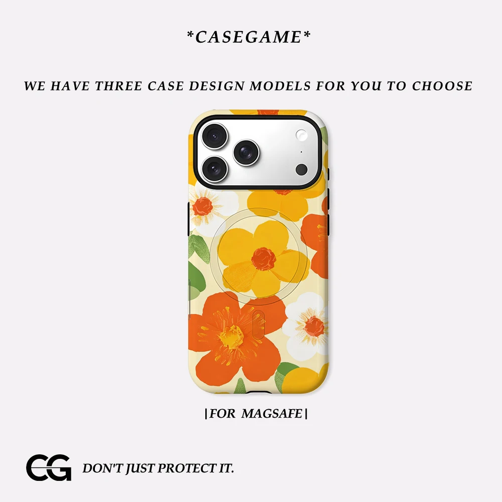 Casegame Matte Bumper for Magsafe Case for IPhone 17 16 15 14 Plus 13 Pro Max Shockproof Hard PC Orange Yellow Blooms Cover
Casegame Matte Bumper for Magsafe Case for IPhone 17 16 15 14 Plus 13 Pro Max Shockproof Hard PC Orange Yellow Blooms Cover
