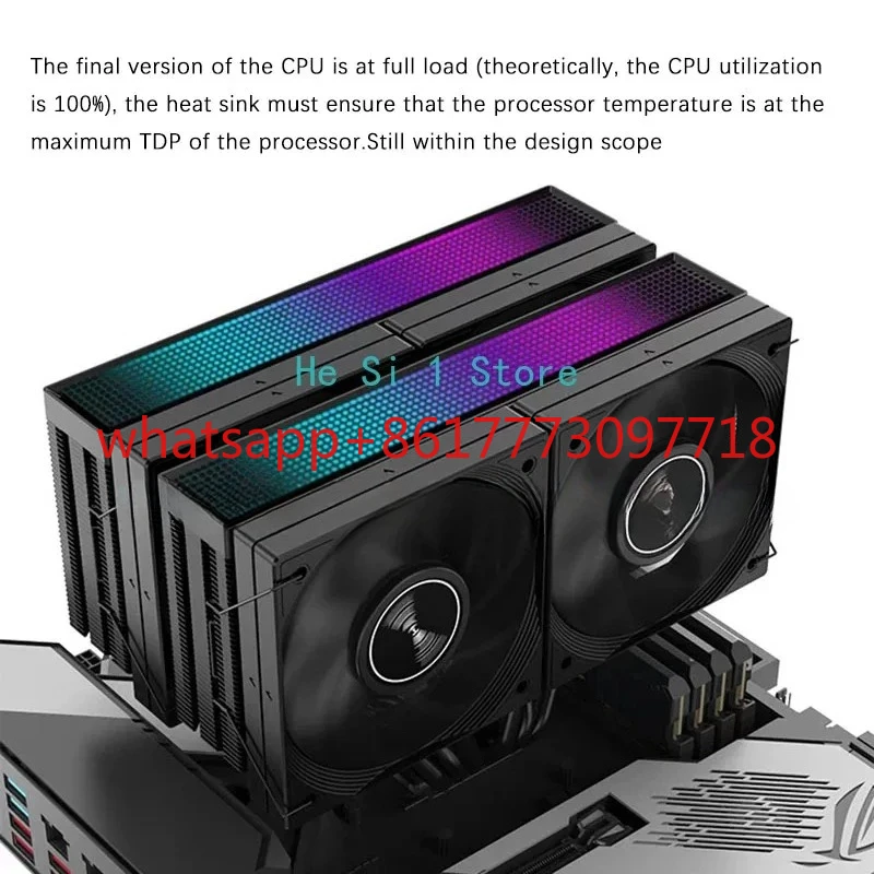 JF15K Dual Tower 10CM4 Fan Does Not Block Memory 6 Heat Pipe PWM Air Cooling Heat Dissipation CPU Radiator