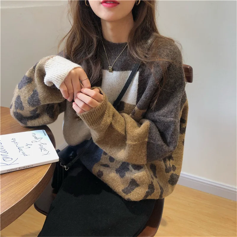 Autumn Winter Vintage Women Sweater Contrast Color Patchwork Thicken O-Neck Loose Pullovers Casual Simple Cozy All-Match Tops
Autumn Winter Vintage Women Sweater Contrast Color Patchwork Thicken O-Neck Loose Pullovers Casual Simple Cozy All-Match Tops