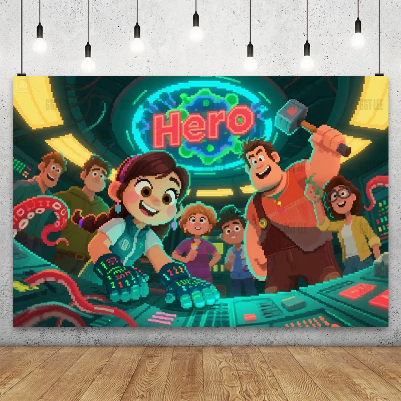 Disney Wreck-It Ralph Glitch Battle Backdrop Ralph Vanellope - CyBug Banner Vinyl Happy Birthday Photography Background Photo
Disney Wreck-It Ralph Glitch Battle Backdrop Ralph Vanellope - CyBug Banner Vinyl Happy Birthday Photography Background Photo