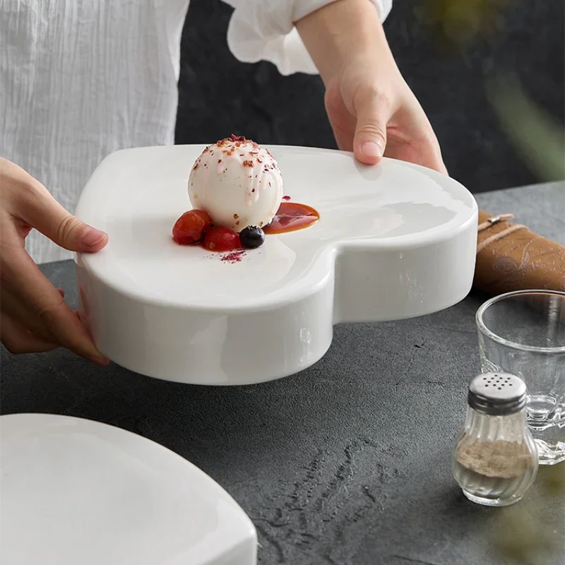 Ceramic Western Food Afternoon Tea Shaped Tableware Chinese Pastry Dessert and Sushi Plate Restaurant Steak Plate Kitchen Tray
Ceramic Western Food Afternoon Tea Shaped Tableware Chinese Pastry Dessert and Sushi Plate Restaurant Steak Plate Kitchen Tray