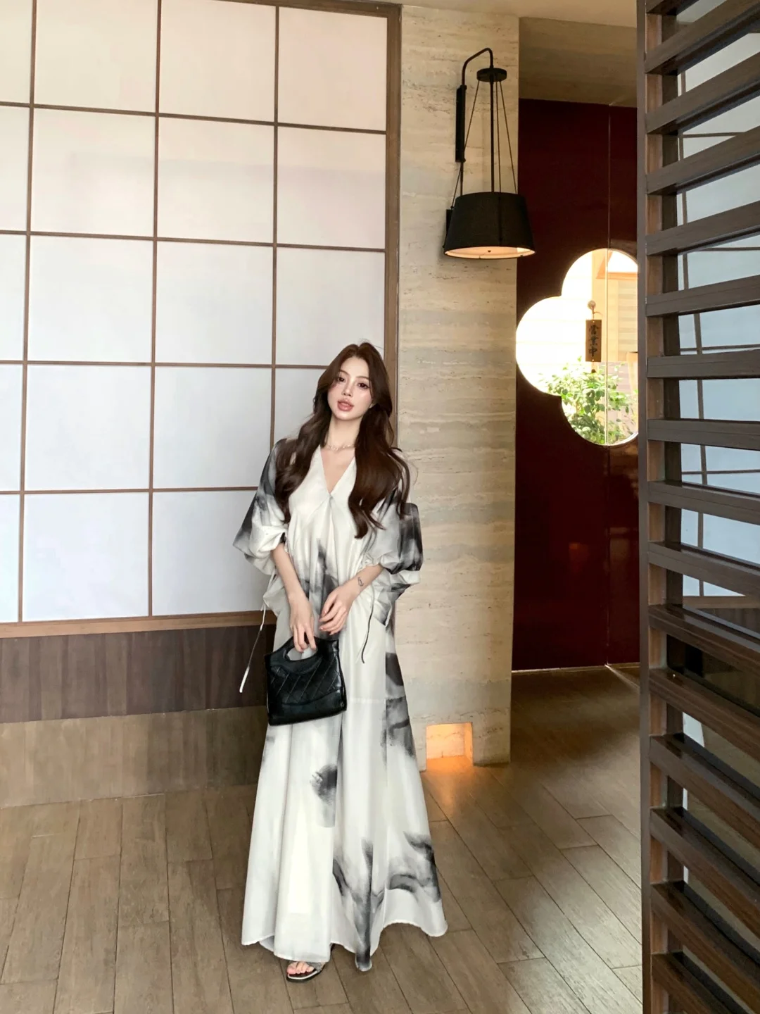 Kumikumi Water Ink Diffusion Long Sleeve Dress Loose V-Neck Gown Women's Spring Fashionable Casual A-Line Dress
Kumikumi Water Ink Diffusion Long Sleeve Dress Loose V-Neck Gown Women's Spring Fashionable Casual A-Line Dress