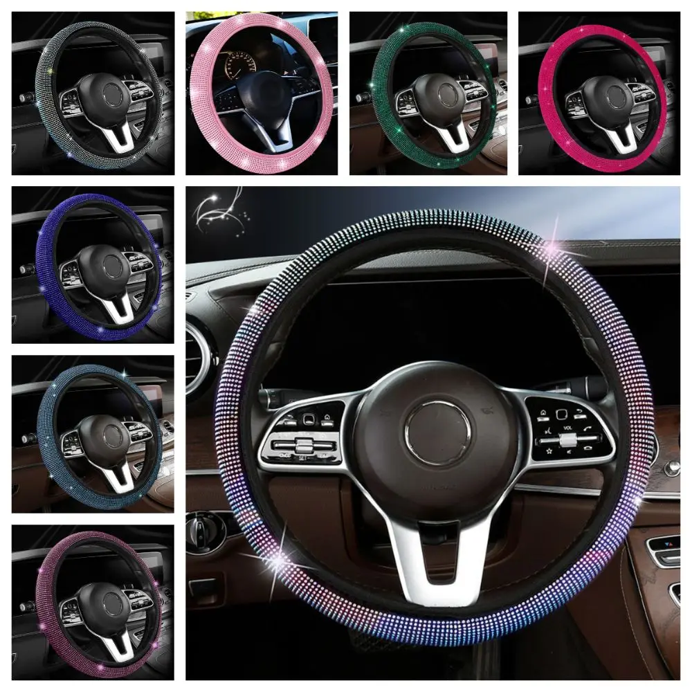 Universal 38CM Rhinestones Steering Wheel Cover with Rhinestone Sparkling Car Breathable Anti-Slip Steering Wheel Protector
Universal 38CM Rhinestones Steering Wheel Cover with Rhinestone Sparkling Car Breathable Anti-Slip Steering Wheel Protector