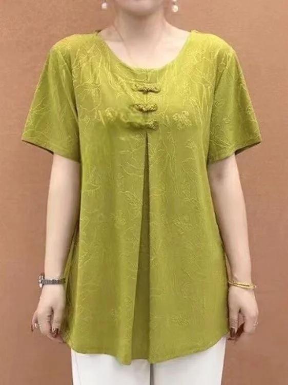 Loose plus Size Women's Short Sleeve T-Shirt Summer Wear for Middle-Aged And Elderly Maternity Belly Cover Base Shirt
Loose plus Size Women's Short Sleeve T-Shirt Summer Wear for Middle-Aged And Elderly Maternity Belly Cover Base Shirt