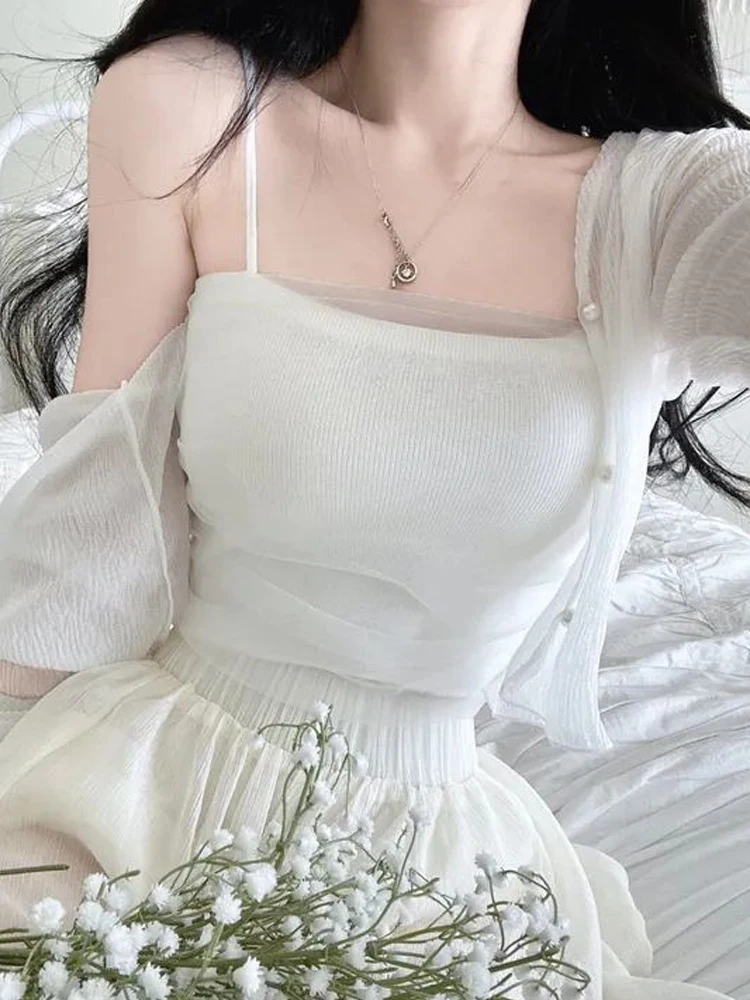 Sweet Summer Long Sve Chiffon Knitted Cardigan Women's Sun Protection Top plus Me Splicing Two-Piece Set Korean Sle Lo...
Sweet Summer Long Sve Chiffon Knitted Cardigan Women's Sun Protection Top plus Me Splicing Two-Piece Set Korean Sle Lo...