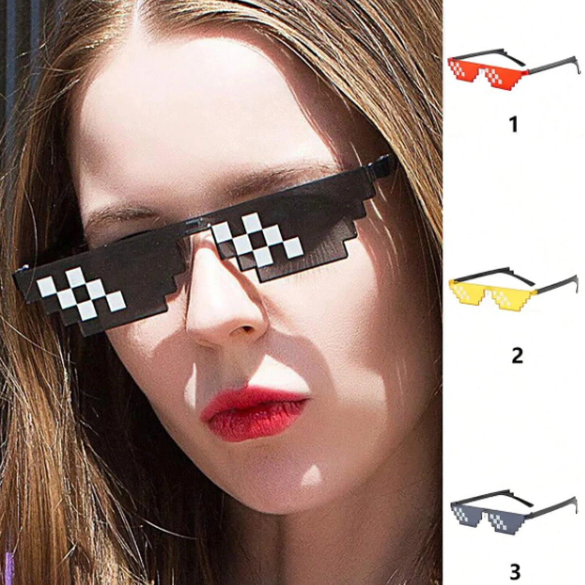 Fashion Funny Mosaic Sunglasses Retro Gamer Robot Eyeglassses Sun Glasses Birthday Party Cosplay Trick Toy for Men Women
Fashion Funny Mosaic Sunglasses Retro Gamer Robot Eyeglassses Sun Glasses Birthday Party Cosplay Trick Toy for Men Women
