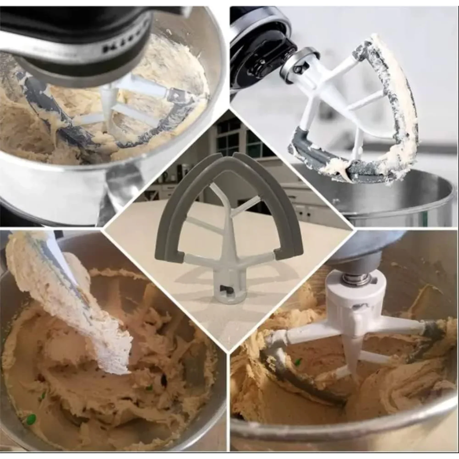 Flex Beater For Accessory Attachments For Mixer Fits Stand Mixer Bowls For 4.5-5 Quart Bowls,Beater With Silicone Edges
Flex Beater For Accessory Attachments For Mixer Fits Stand Mixer Bowls For 4.5-5 Quart Bowls,Beater With Silicone Edges
