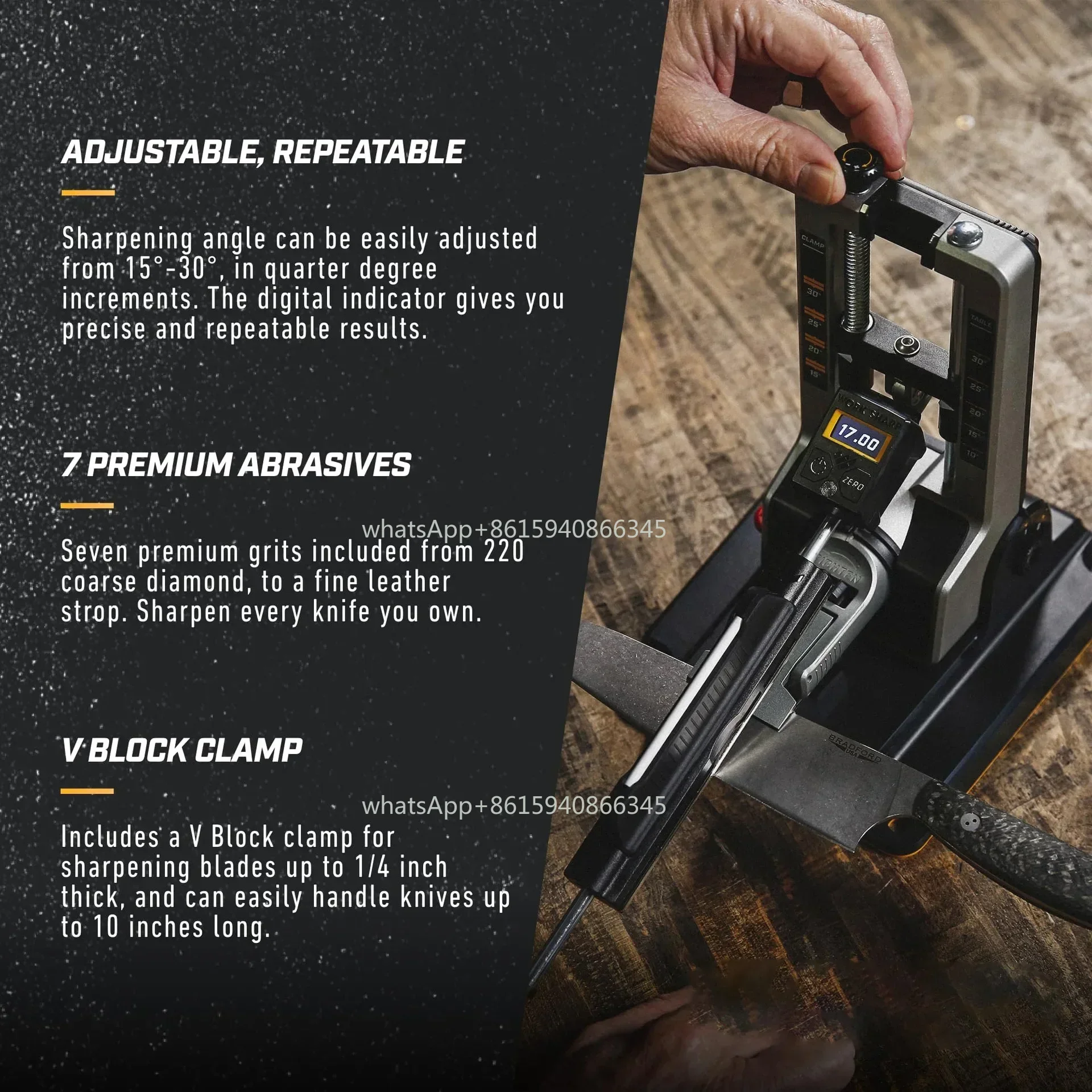 Professional precise adjustment of sharpener tools, complete angle adjustable sharpening system.
Professional precise adjustment of sharpener tools, complete angle adjustable sharpening system.