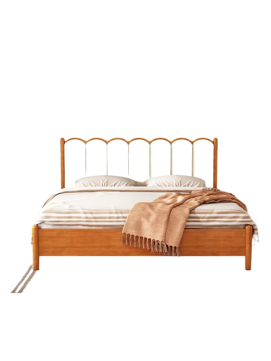 Japanese-style solid wood bed 1.8 meters double bed frame Small apartment 1.5 meters simple modern Nordic log soft bag wave bed
Japanese-style solid wood bed 1.8 meters double bed frame Small apartment 1.5 meters simple modern Nordic log soft bag wave bed