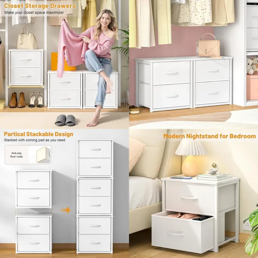 2-Tier Stackable Drawers Set - White Wooden Top Closet Organizer for Bedroom, Living Room, and Storage Under Bed
2-Tier Stackable Drawers Set - White Wooden Top Closet Organizer for Bedroom, Living Room, and Storage Under Bed