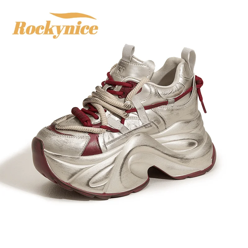 Genuine Leather Women Sneakers Retro Vulcanize Chunky Shoes New Spring Casual Sport Shoes 10CM High Platform Wedge Walking Shoes
Genuine Leather Women Sneakers Retro Vulcanize Chunky Shoes New Spring Casual Sport Shoes 10CM High Platform Wedge Walking Shoes