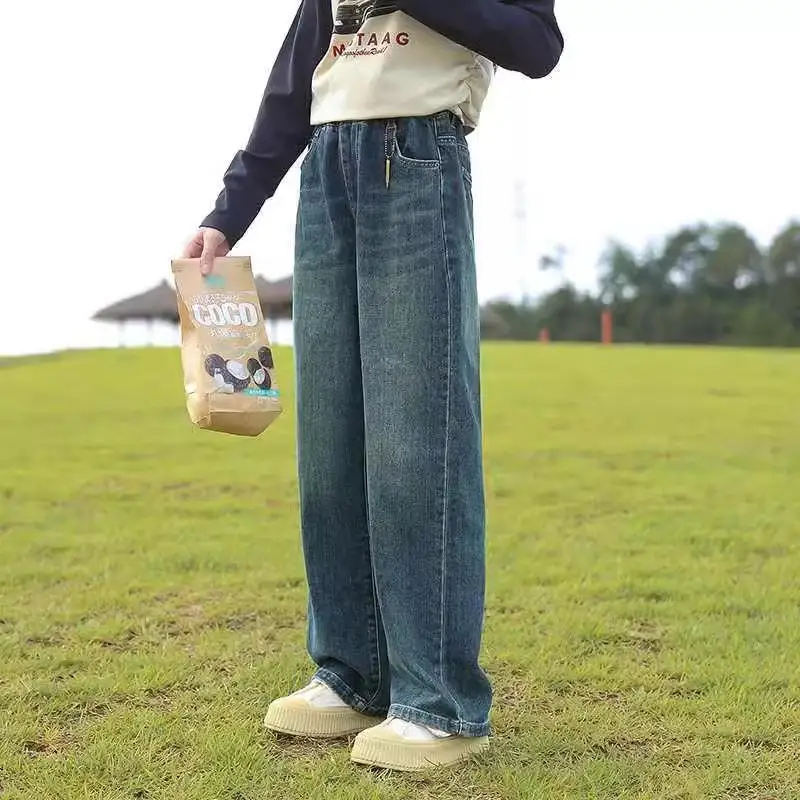 Korean Casual Pocket Bow Design Denim Pants Fashion Elastic Waist Trousers For Girl Teenage Girls' Jeans Spring Autumn Kids
Korean Casual Pocket Bow Design Denim Pants Fashion Elastic Waist Trousers For Girl Teenage Girls' Jeans Spring Autumn Kids