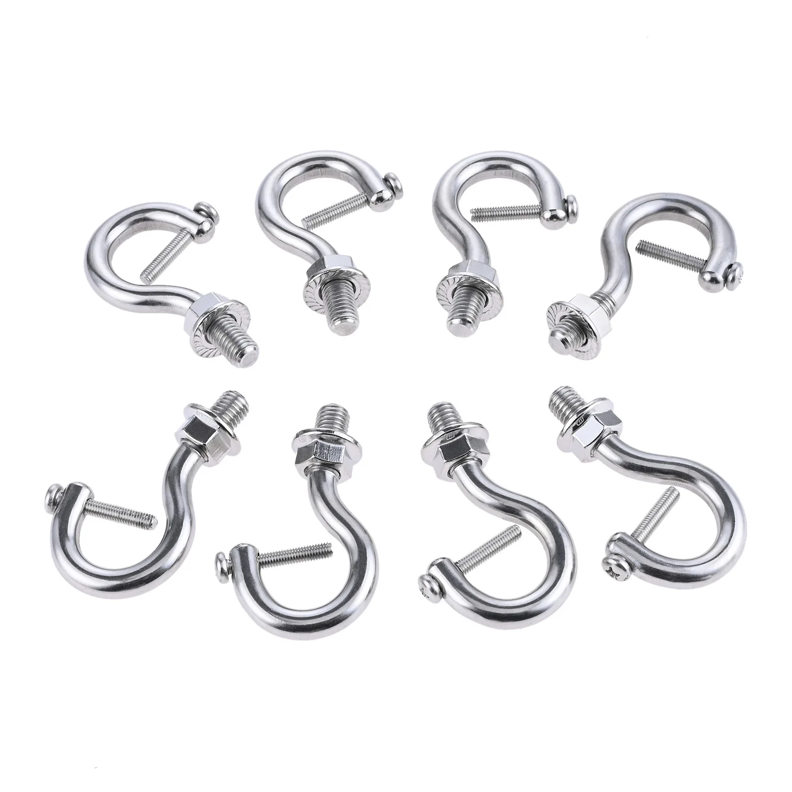 8Pcs Stainless Steel J Shaped Threaded Hanger Wall Ceiling Mounting M10 Bolt Hooks for Heavy Duty High Bay Light Utility Hook
8Pcs Stainless Steel J Shaped Threaded Hanger Wall Ceiling Mounting M10 Bolt Hooks for Heavy Duty High Bay Light Utility Hook