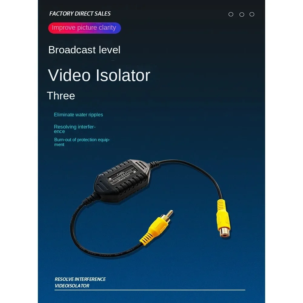 RCA video isolator, surveillance video, anti-jammer, vehicle navigation recorder, elevator video signal filtering
RCA video isolator, surveillance video, anti-jammer, vehicle navigation recorder, elevator video signal filtering