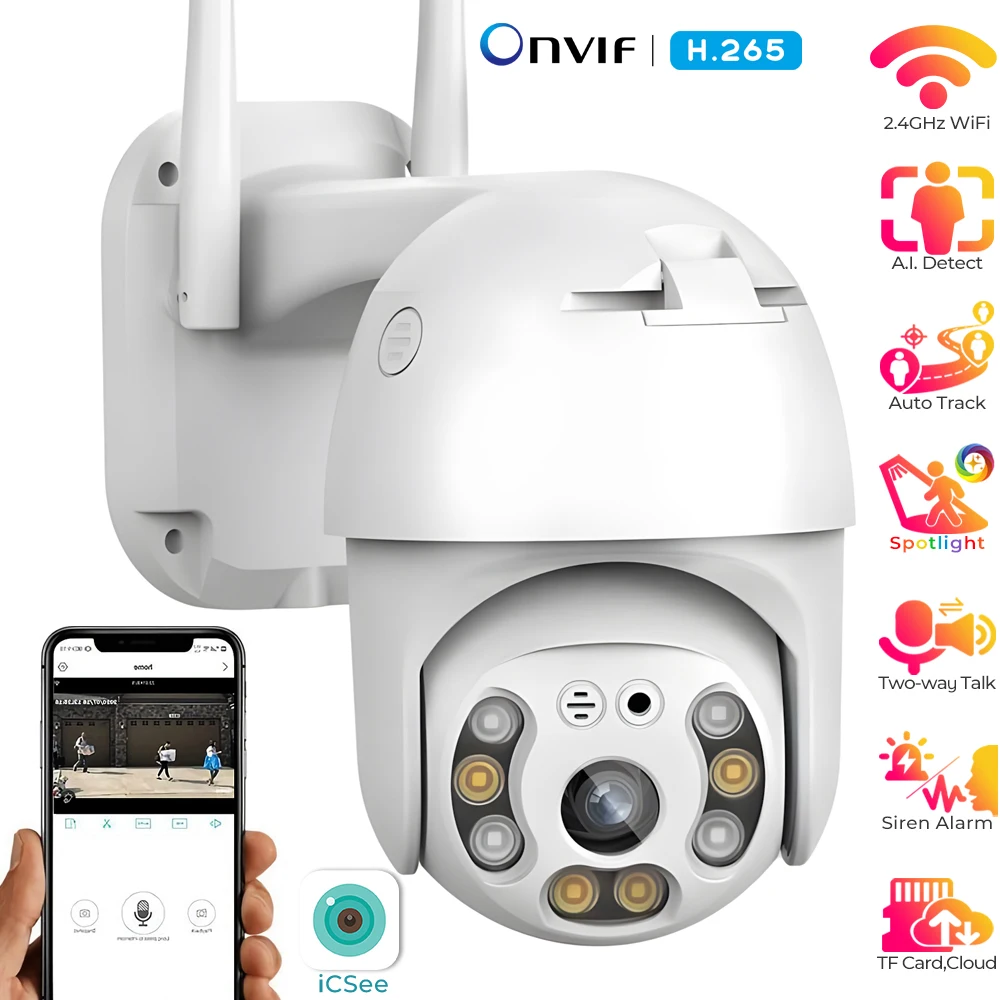 PTZ WiFi Camera Auto Tracking Security IP Camera Human Detect Wireless Outdoor Spotlight Color Night Vision Surveillance Cameras
PTZ WiFi Camera Auto Tracking Security IP Camera Human Detect Wireless Outdoor Spotlight Color Night Vision Surveillance Cameras