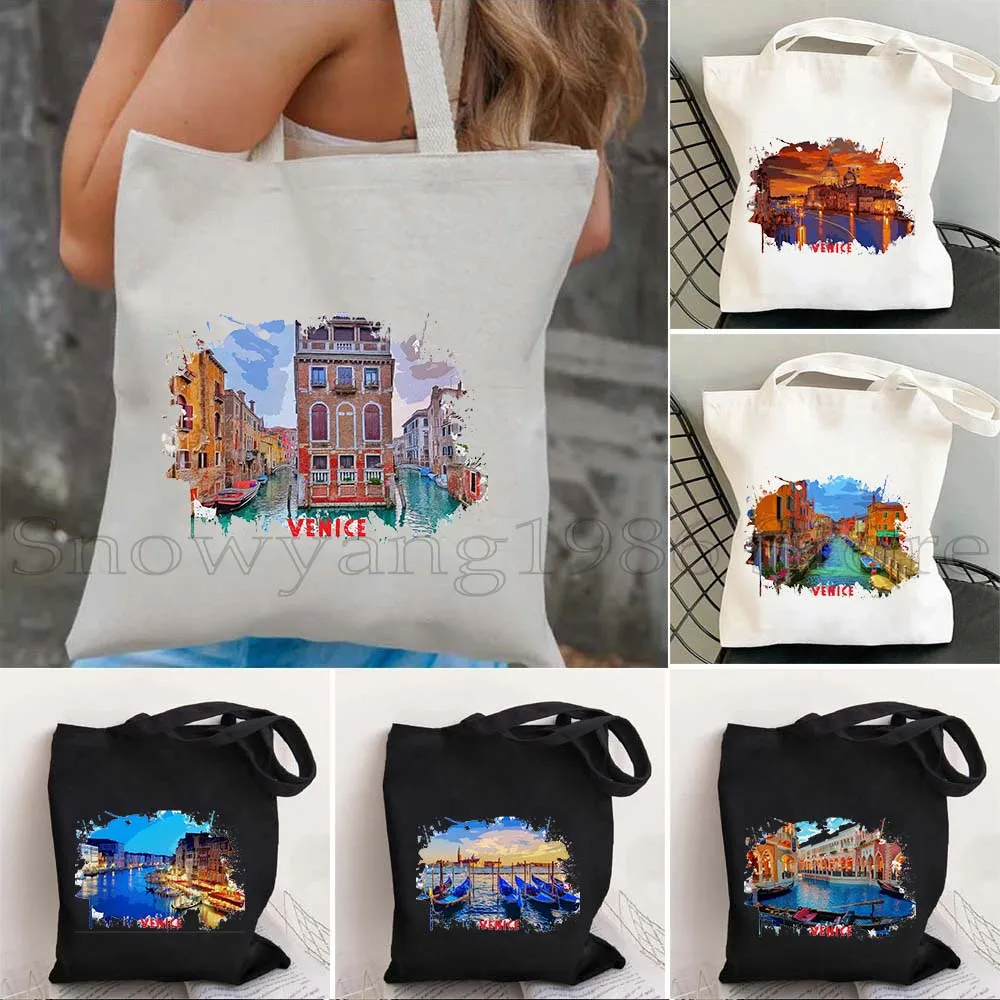 Venice Italy Colorful Watercolor Ink Oil Painting Shoulder Canvas Cotton Tote Bag Harajuku Shopper Handbag Reusable Grocery Bag
Venice Italy Colorful Watercolor Ink Oil Painting Shoulder Canvas Cotton Tote Bag Harajuku Shopper Handbag Reusable Grocery Bag