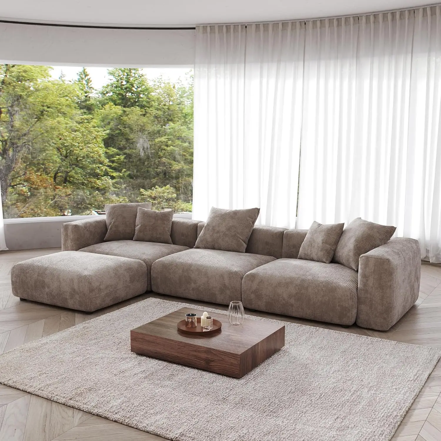 Modern Sectional Couch Sofa, Corduroy Modular Sectional Couch, Oversized Soft Couches for Living Room, Office (Light Brown)
Modern Sectional Couch Sofa, Corduroy Modular Sectional Couch, Oversized Soft Couches for Living Room, Office (Light Brown)