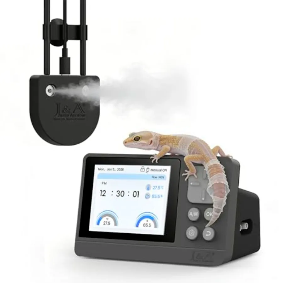 JandA Reptile Fogger Automatic Mister for Reptile Tank and Terrarium Humidifier with Temp and Humidity Probe Ideal for Amphibia
JandA Reptile Fogger Automatic Mister for Reptile Tank and Terrarium Humidifier with Temp and Humidity Probe Ideal for Amphibia