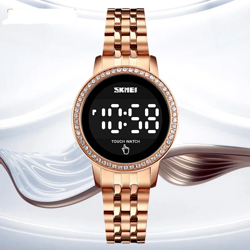 Fashion Ladies Touch LED Digital Watches Stainless Steel Strap Diamond Wristwatch for Women
Fashion Ladies Touch LED Digital Watches Stainless Steel Strap Diamond Wristwatch for Women