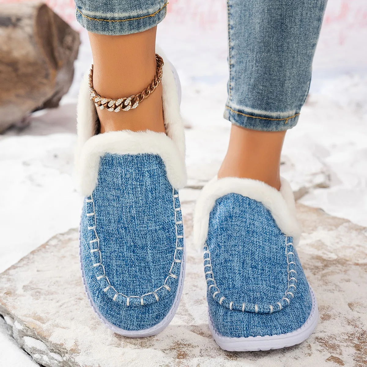 Flats Fur Women Snow Boots Sneakers Casual Suede Loafers Warm Winter 2025 Trend New Fashion Short Plush Sport Zapatos Mujer
Flats Fur Women Snow Boots Sneakers Casual Suede Loafers Warm Winter 2025 Trend New Fashion Short Plush Sport Zapatos Mujer