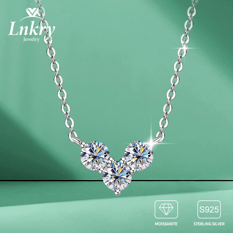 Lnkry Certified Round 4MM Moissanite Necklace For Women Collar Plata 925 Sterling Silver 3-Stone Pendant Necklaces Jewelry
Lnkry Certified Round 4MM Moissanite Necklace For Women Collar Plata 925 Sterling Silver 3-Stone Pendant Necklaces Jewelry
