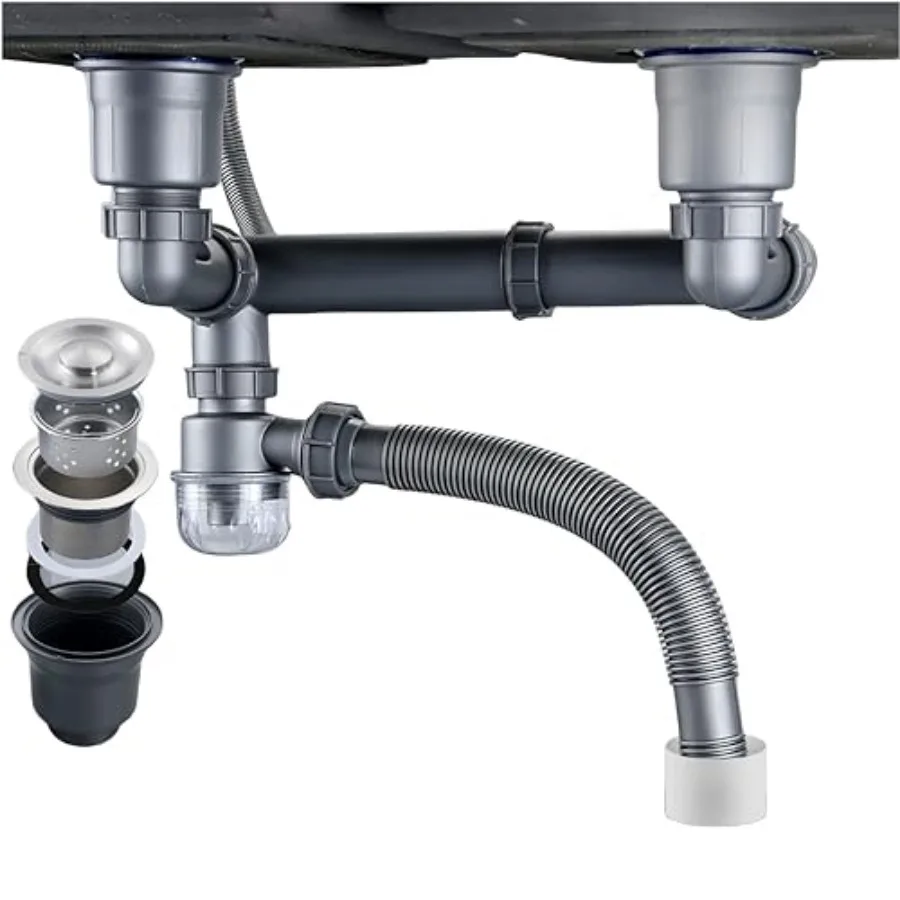 Space Saving chen Expandable Flexible 1 1/2" P-Trap Pipe 3-1/2 Inch Assembly with 4-Way Fitting Adapter for Dishwasher
Space Saving chen Expandable Flexible 1 1/2" P-Trap Pipe 3-1/2 Inch Assembly with 4-Way Fitting Adapter for Dishwasher