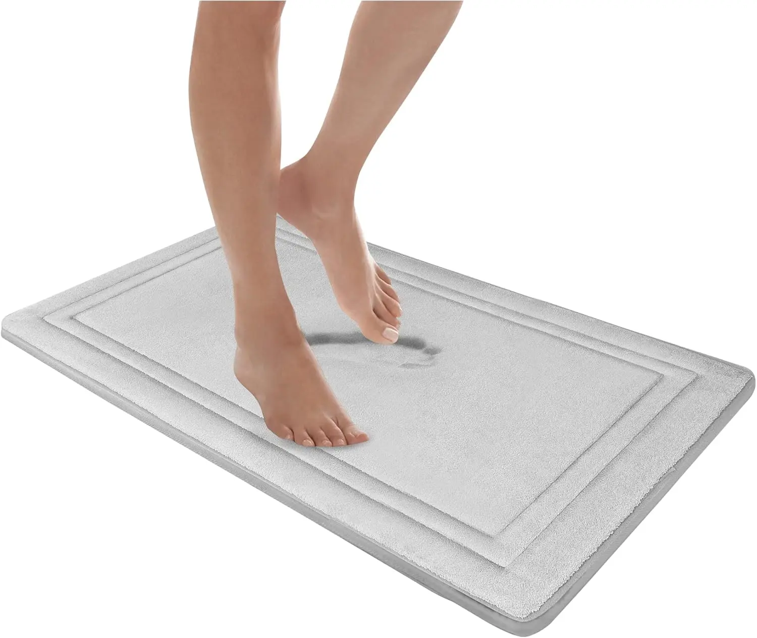 Quick Drying Memory Foam Framed Bath Mat with Skid-Resistant Base, 21x34 Inches
Quick Drying Memory Foam Framed Bath Mat with Skid-Resistant Base, 21x34 Inches