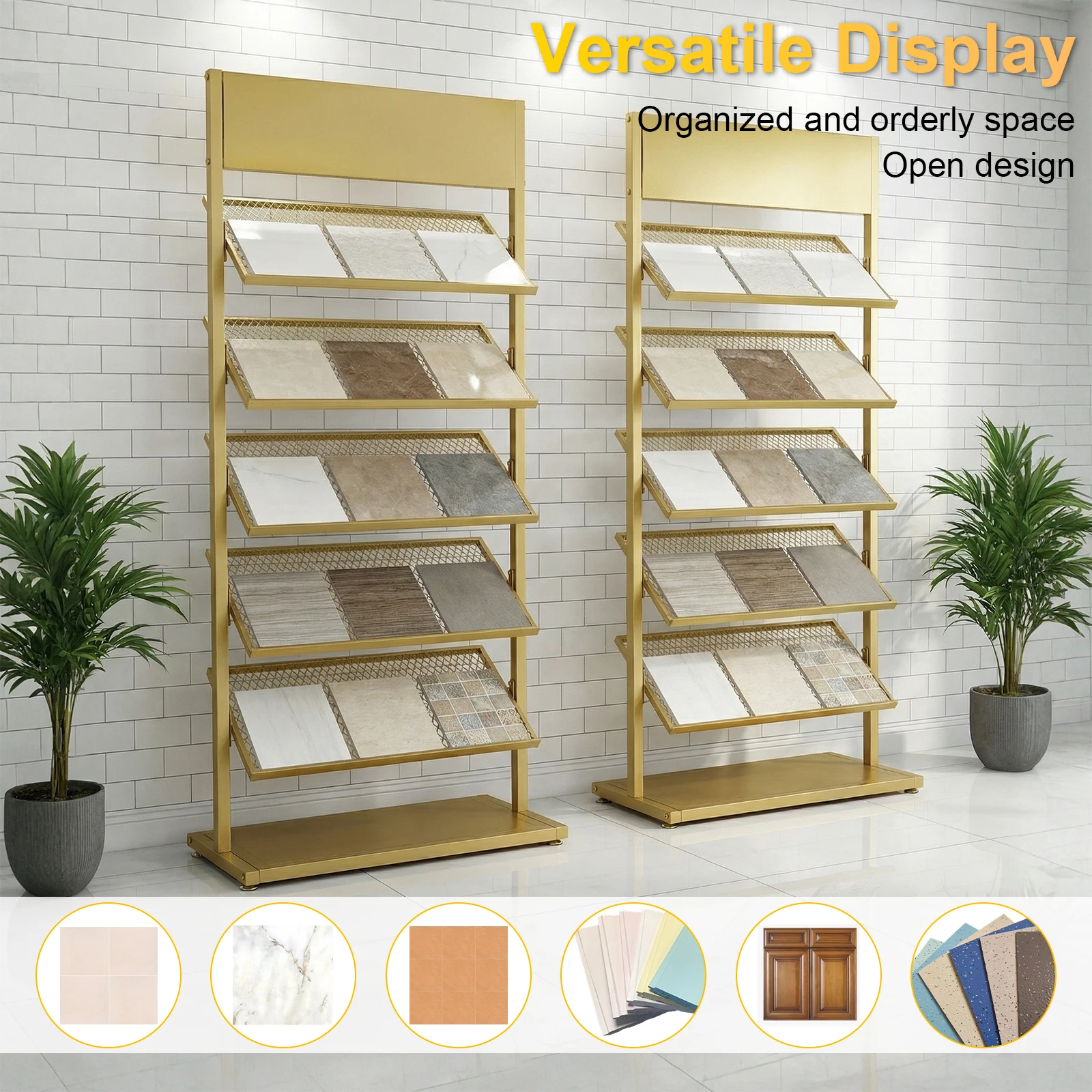5-Tier Building Material Swatch Sample Storage Holder 26.38x13.78x59.06in Building Material Samples Display Shelf for Trade Show
5-Tier Building Material Swatch Sample Storage Holder 26.38x13.78x59.06in Building Material Samples Display Shelf for Trade Show