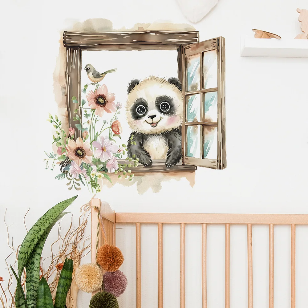 Cartoon Window Flowers Panda Wall Sticker For Kids Room Decor Wallpaper Children Bedroom Nursery Decoration Self-adhesive Mural
Cartoon Window Flowers Panda Wall Sticker For Kids Room Decor Wallpaper Children Bedroom Nursery Decoration Self-adhesive Mural