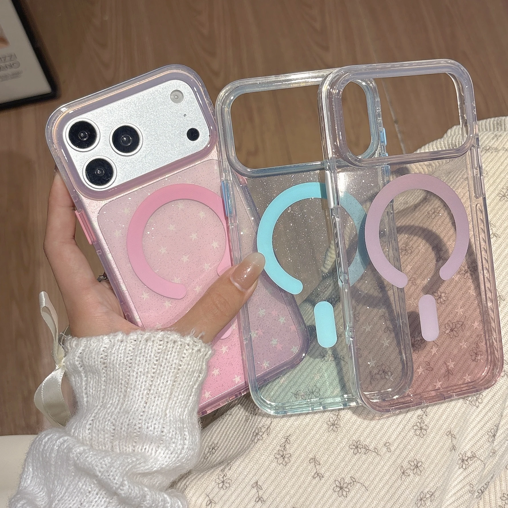 Korean style 15 16 17 iPhone Pro Max Air Plus Sparkling Pink Transparent Star Magnetic Anti Drop Phone Case
Korean style 15 16 17 iPhone Pro Max Air Plus Sparkling Pink Transparent Star Magnetic Anti Drop Phone Case