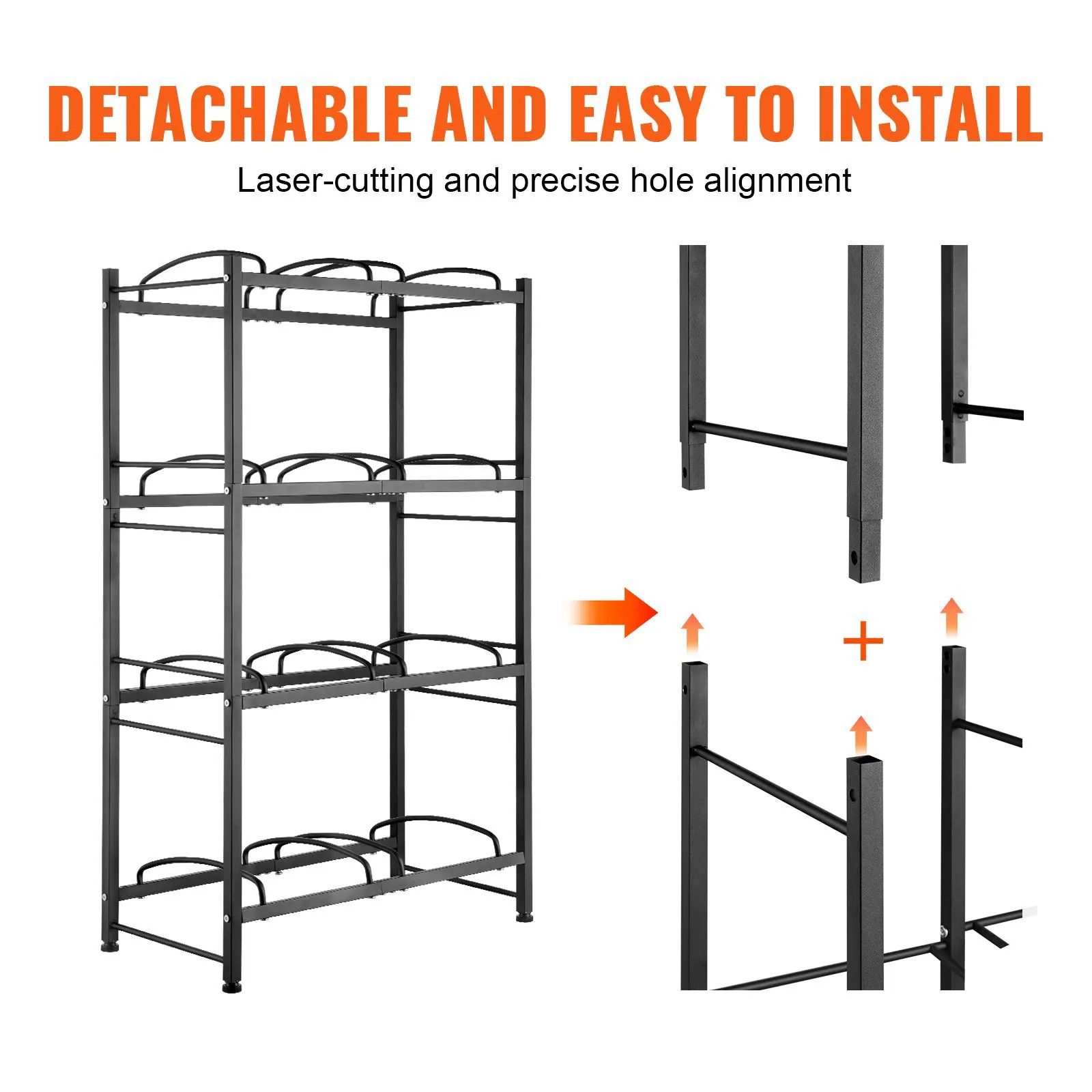 4 Tiers Water Jug Holder Double Row Water Bottle Rack for 8 Bottles Black
4 Tiers Water Jug Holder Double Row Water Bottle Rack for 8 Bottles Black