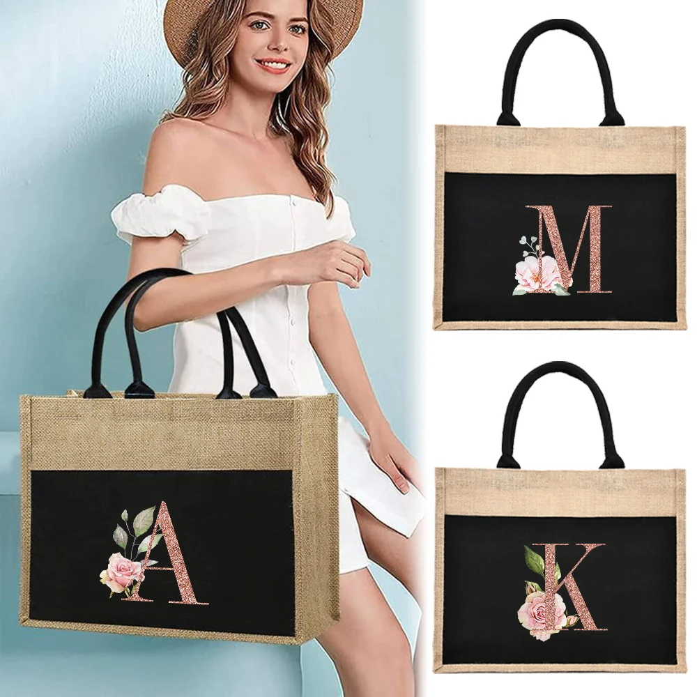 Retro Coarse Linen Cloth Bag Top Handle New Foldable Shopping Bag Handheld Rose Gold Pattern Series Multiple Styles
Retro Coarse Linen Cloth Bag Top Handle New Foldable Shopping Bag Handheld Rose Gold Pattern Series Multiple Styles