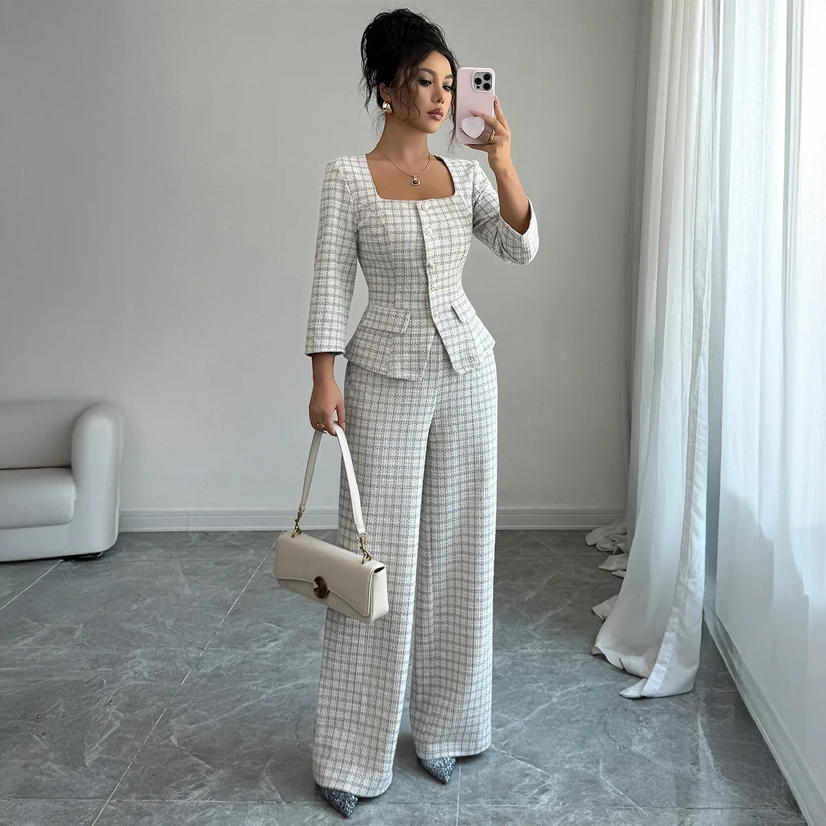 Elegant Commuting Plaid Wide-leg Pants Suit For Women, Spring/summer 2026 Summer Dresses 2026 Elegant Outfits Bandage Prom
Elegant Commuting Plaid Wide-leg Pants Suit For Women, Spring/summer 2026 Summer Dresses 2026 Elegant Outfits Bandage Prom