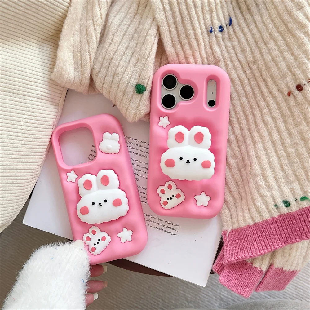 Cute Puffy Pink Bunny Bracket Phone Case for 17 Pro Max Rabbit Pop Grip Soft Silicone Protective Cover for iPhone 16 15 14 13
Cute Puffy Pink Bunny Bracket Phone Case for 17 Pro Max Rabbit Pop Grip Soft Silicone Protective Cover for iPhone 16 15 14 13