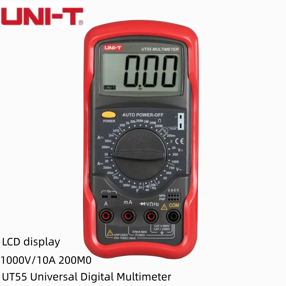 UNI-T UT55 Digital Multimeter AC DC Current Resistance Capacitance Frequency Handheld Tester for HVAC Circuit Electrician
UNI-T UT55 Digital Multimeter AC DC Current Resistance Capacitance Frequency Handheld Tester for HVAC Circuit Electrician