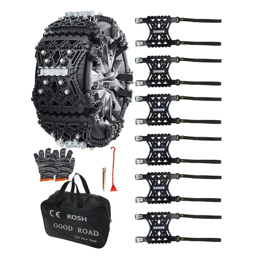 Tire Chains for Car SUV Pickup Truks, Adjustable Universal Emergency Snow Chains for Tire, 8.711.1 inch, Caoutchouc, Big, 6 Pcs
Tire Chains for Car SUV Pickup Truks, Adjustable Universal Emergency Snow Chains for Tire, 8.711.1 inch, Caoutchouc, Big, 6 Pcs