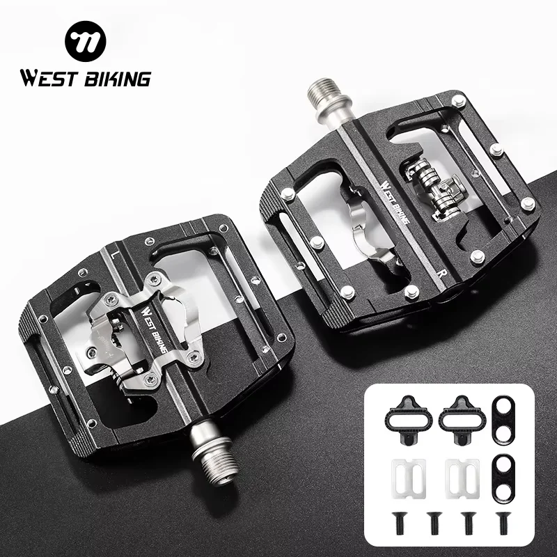 WEST BIKING 2 In 1 Bicycle Pedals SPD Self-Locking Pedal DU Bearing MTB Road Bike Anti-slip Flat Pedals Cycling Part Accessories
WEST BIKING 2 In 1 Bicycle Pedals SPD Self-Locking Pedal DU Bearing MTB Road Bike Anti-slip Flat Pedals Cycling Part Accessories