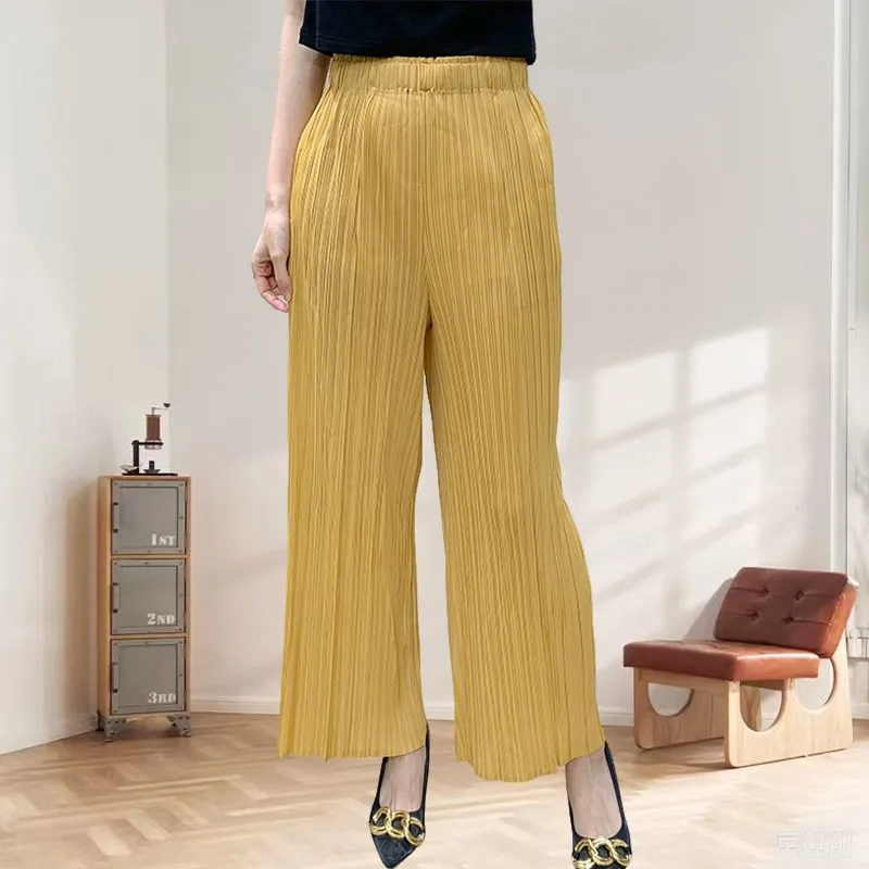 Miyake Pleated Pants Summer 2025 New Thin Fold Straight Draped Wide-leg Pants Female Loose Hundred Matching Skinny Pleat Pants
Miyake Pleated Pants Summer 2025 New Thin Fold Straight Draped Wide-leg Pants Female Loose Hundred Matching Skinny Pleat Pants