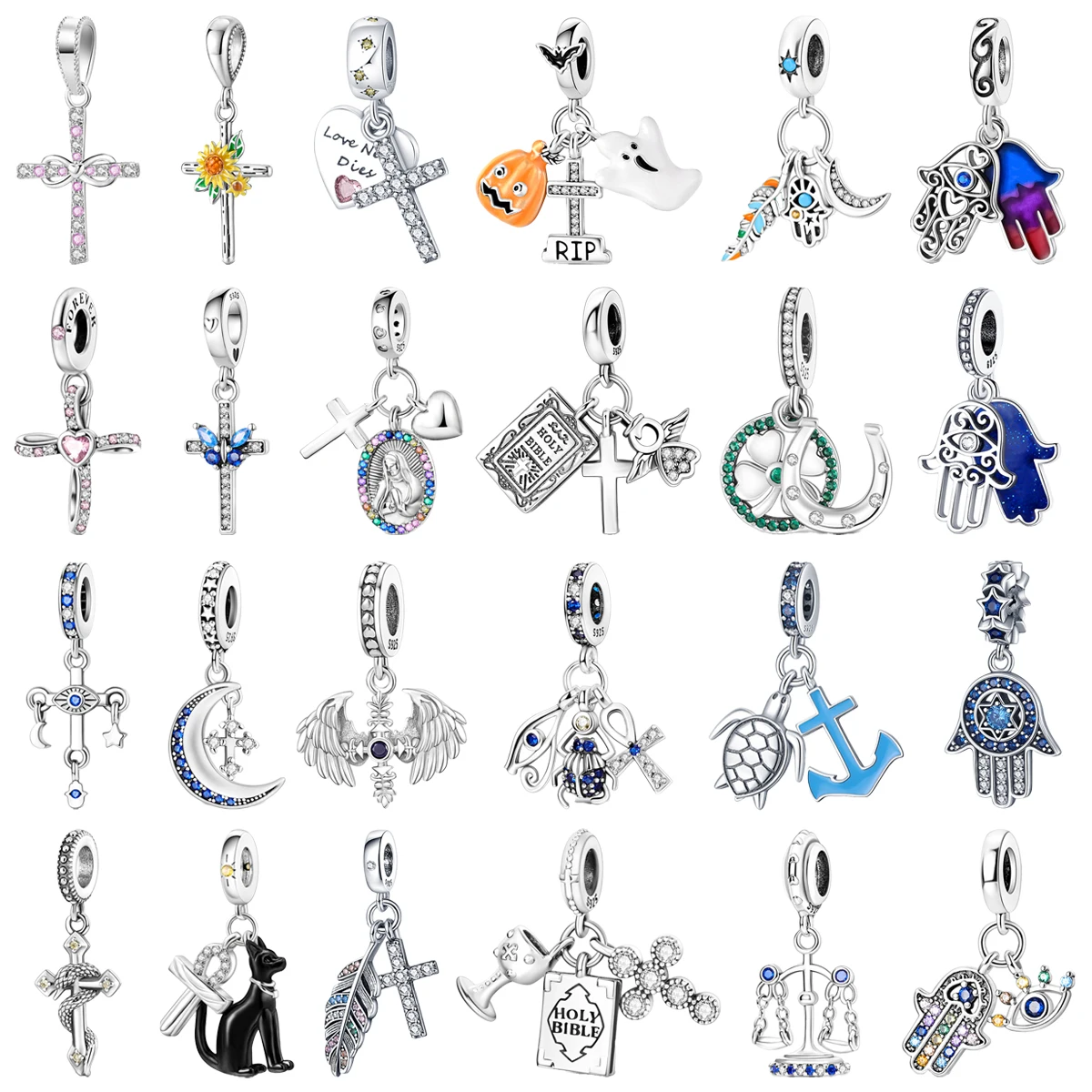 Original 925 Charms Sterling Silver Cross Animal Feather Hand Eye Pendant Charm for Pandora DIY Bracelet Ladies Jewelry Gift
Original 925 Charms Sterling Silver Cross Animal Feather Hand Eye Pendant Charm for Pandora DIY Bracelet Ladies Jewelry Gift
